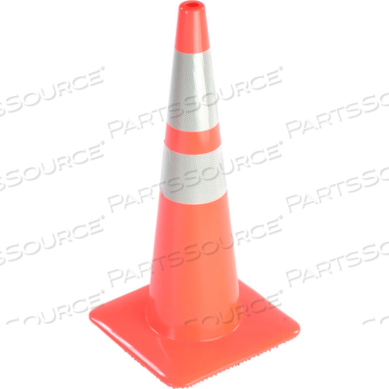 28" TRAFFIC CONE, REFLECTIVE, ORANGE, 10 LBS 