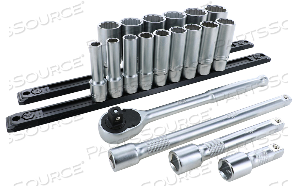 19 PIECE 1/2" DRIVE DEEP SOCKET SET - SAE by Wiha Tools 19 PIECE 1/2" DRIVE DEEP SOCKET SET - SAE by Wiha Tools