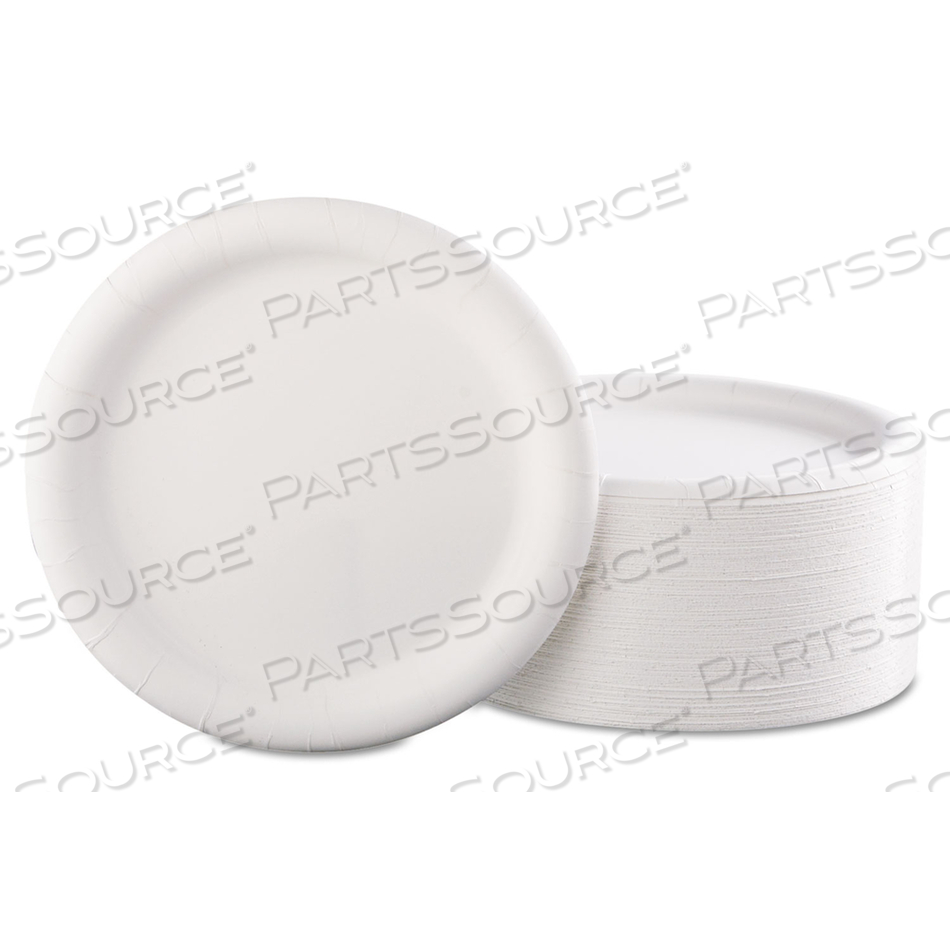 PREMIUM COATED PAPER PLATES, 9" DIA, WHITE by AJM Packaging Corporation