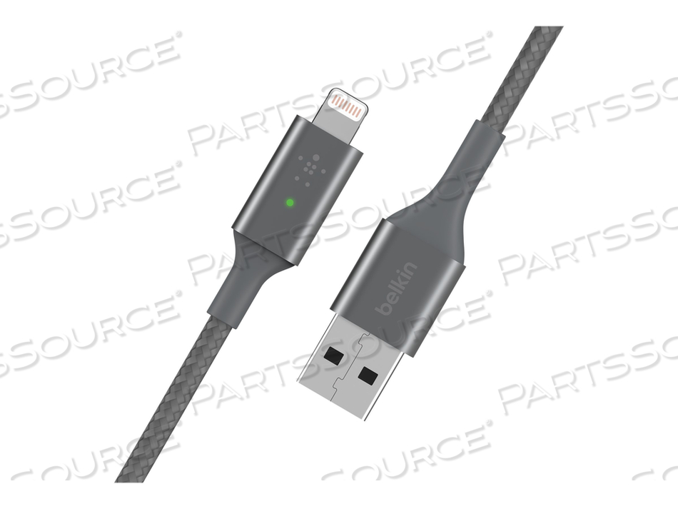 BOOST CHARGE SMART, LIGHTNING CABLE, USB MALE TO LIGHTNING MALE, 4 FT, GRAY, FOR APPLE IPAD/IPHONE/IPOD (LIGHTNING) 