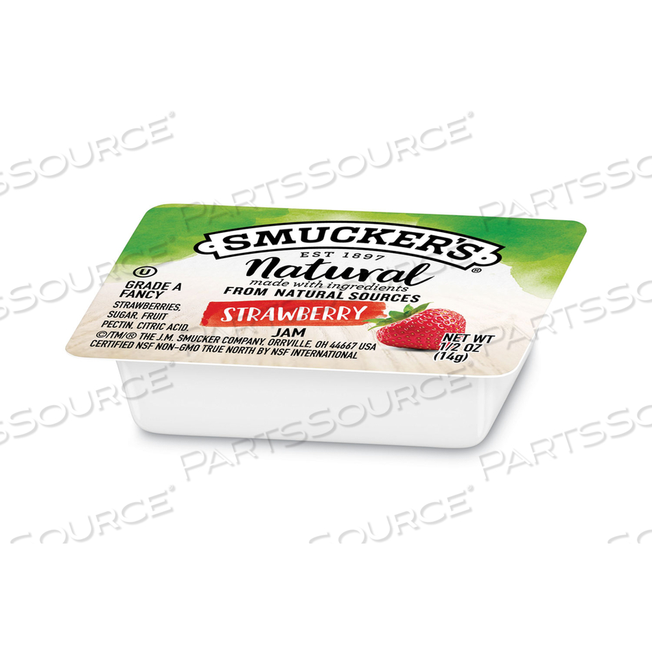 SMUCKERS 1/2 OUNCE NATURAL JAM, 0.5 OZ CONTAINER, STRAWBERRY by Smucker's SMUCKERS 1/2 OUNCE NATURAL JAM, 0.5 OZ CONTAINER, STRAWBERRY by Smucker's