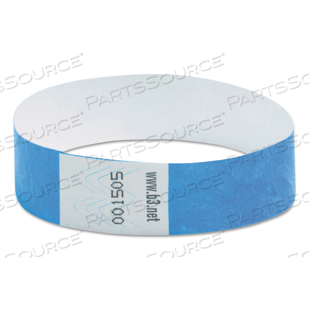 SECURITY WRISTBANDS, SEQUENTIALLY NUMBERED, 10" X 0.75", BLUE by Sicurix
