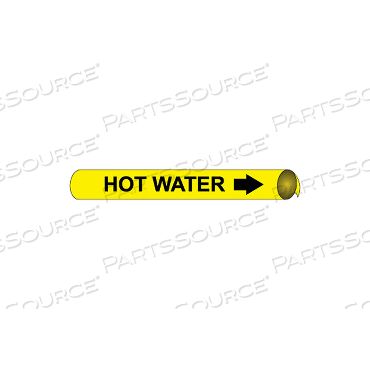 PRECOILED AND STRAP-ON PIPE MARKER - HOT WATER by National Marker Company