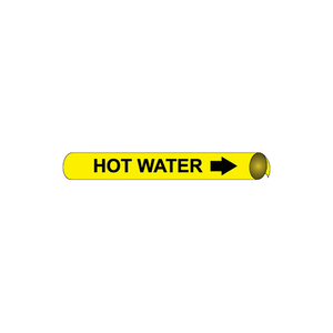 PRECOILED AND STRAP-ON PIPE MARKER - HOT WATER by National Marker Company