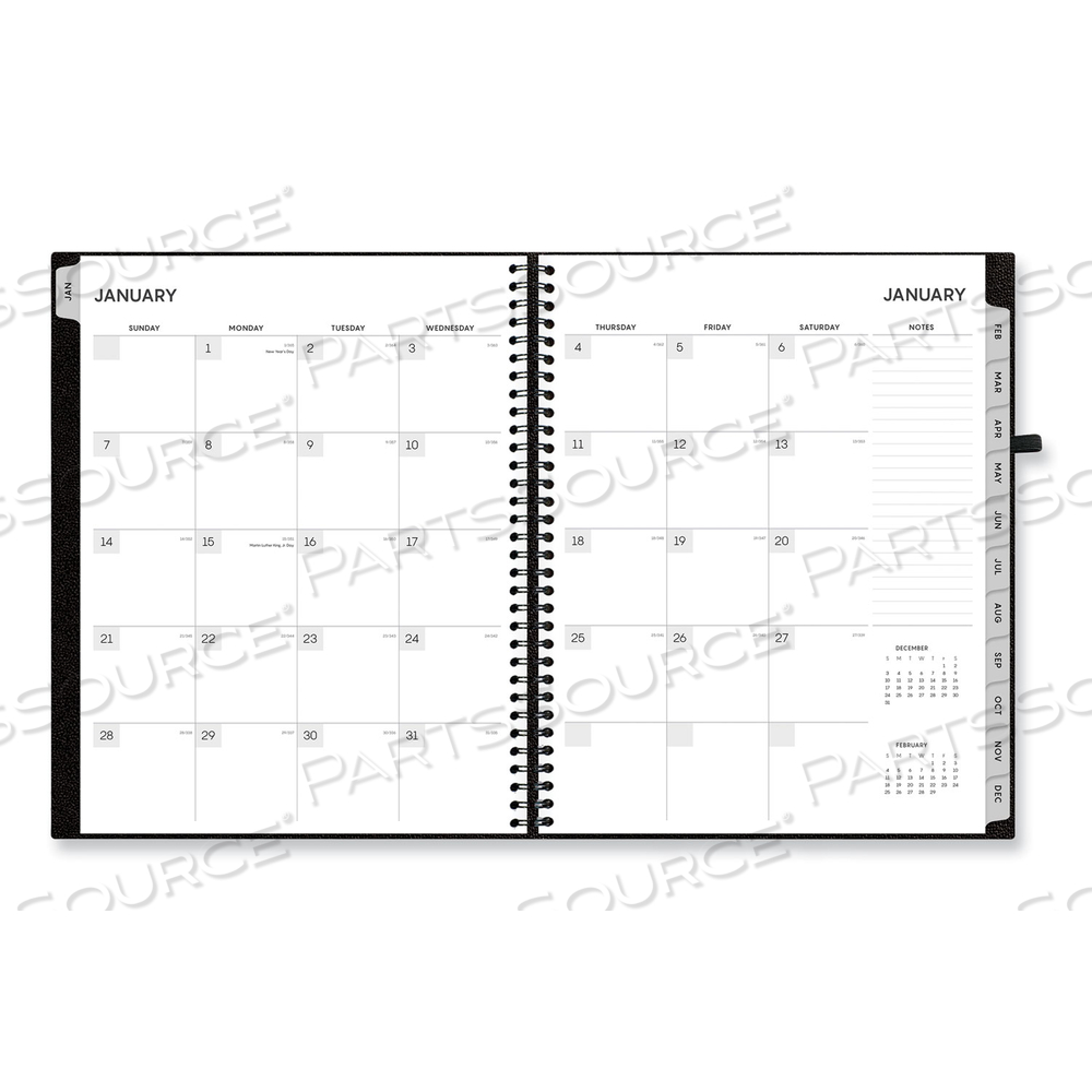 ALIGNED WEEKLY/MONTHLY PLANNER, 11 X 8.5, BLACK COVER, 12-MONTH (JAN TO DEC): 2024 