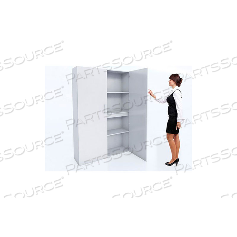 WALL LOCKING STORAGE CABINET - TALL AND WIDE - WHITE 