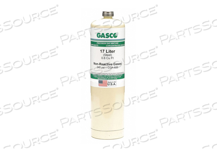 CALIBRATION GAS 17L CO2 O2 N2 by Gasco