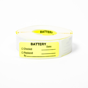 MAINTENANCE LABEL, REMOVABLE, 2-1/4IN WIDTH, 7/8IN HEIGHT, FLUORESCENT YELLOW, FLUORESCENT PAPER, -65 TO +180 TEMPERATURE RANGE by United Ad Label