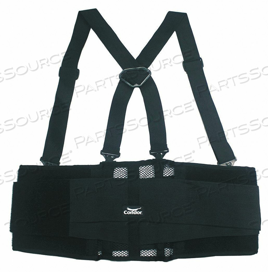 BACK SUPPORT WITH STAY, COLOR BLACK, MATERIAL POLYESTER MESH, SIZE UNIVERSAL, WAIST SIZE - MINIMUM 26 IN, WAIST SIZE - MAXIMUM 48 IN, SUPPOR by Condor BACK SUPPORT WITH STAY, COLOR BLACK, MATERIAL POLYESTER MESH, SIZE UNIVERSAL, WAIST SIZE - MINIMUM 26 IN, WAIST SIZE - MAXIMUM 48 IN, SUPPOR by Condor