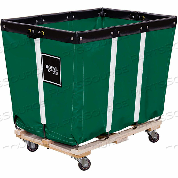 PERM LINER TRUCK, 8 BU, GREEN VINYL, WOOD BASE, 2 RG/2 SW by Royal Basket Trucks