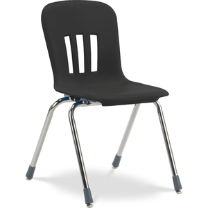 N918 THE METAPHOR STACKING CHAIR 18", BLACK WITH CHROME by Virco Inc