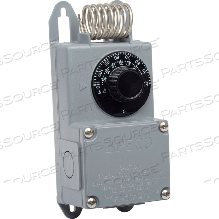 INDUSTRIAL COILED TEMPERATURE CONTROLLER TF115-001 TEMP. RANGE 40-110F W/ NEMA 4X by PECO INDUSTRIAL COILED TEMPERATURE CONTROLLER TF115-001 TEMP. RANGE 40-110F W/ NEMA 4X by PECO