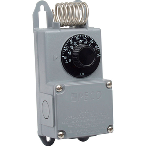 INDUSTRIAL COILED TEMPERATURE CONTROLLER TF115-001 TEMP. RANGE 40-110F W/ NEMA 4X by PECO