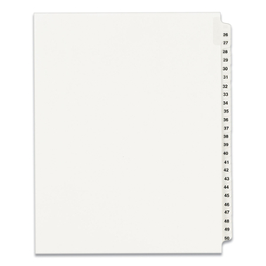 PREPRINTED LEGAL EXHIBIT SIDE TAB INDEX DIVIDERS, AVERY STYLE, 25-TAB, 26 TO 50, 11 X 8.5, WHITE, 1 SET, (1331) by Avery