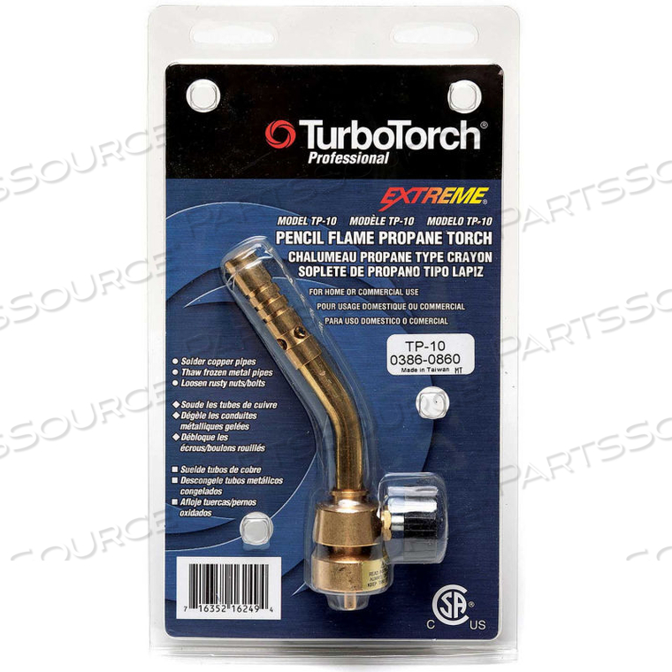 TURBOTORCH EXTREME TP-10 TURBOTORCH PENCIL FLAME, MAP-PRO/LP GAS 