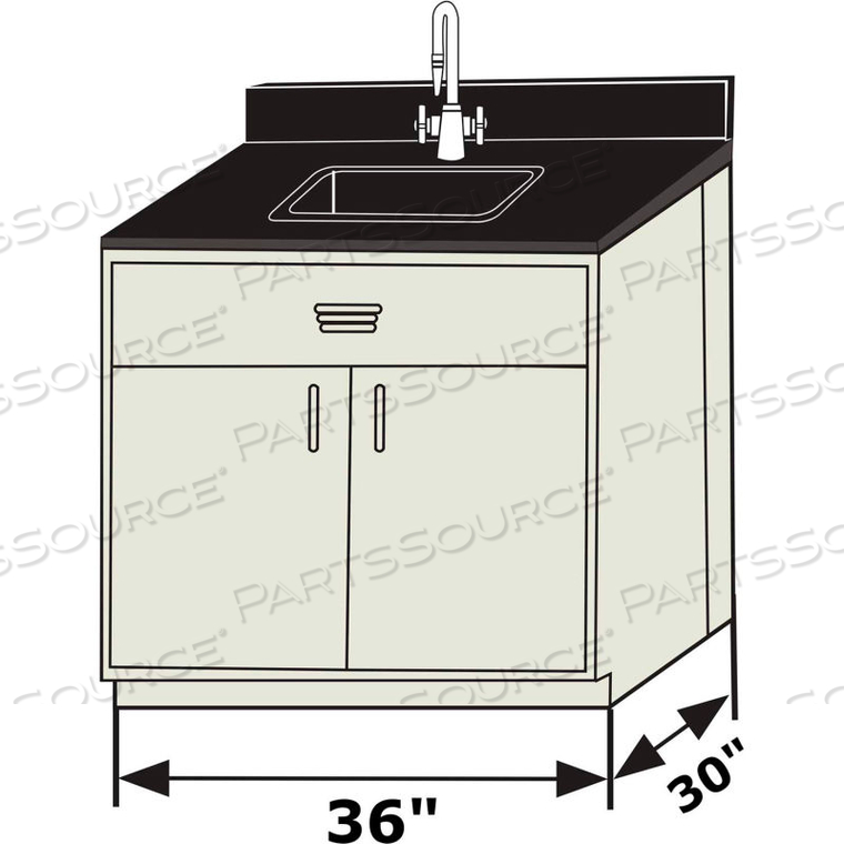 MAGELLAN SINK BASE CABINET, 36"W X 30"D X 36"H, WHITE by HEMCO Corporation MAGELLAN SINK BASE CABINET, 36"W X 30"D X 36"H, WHITE by HEMCO Corporation