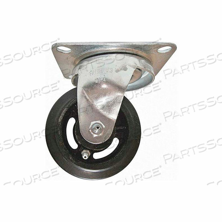 MEDIUM DUTY SWIVEL CASTER - RUBBER MOLD-ON 4" DIA. - 200 LB. CAPACITY by Fairbanks Scale