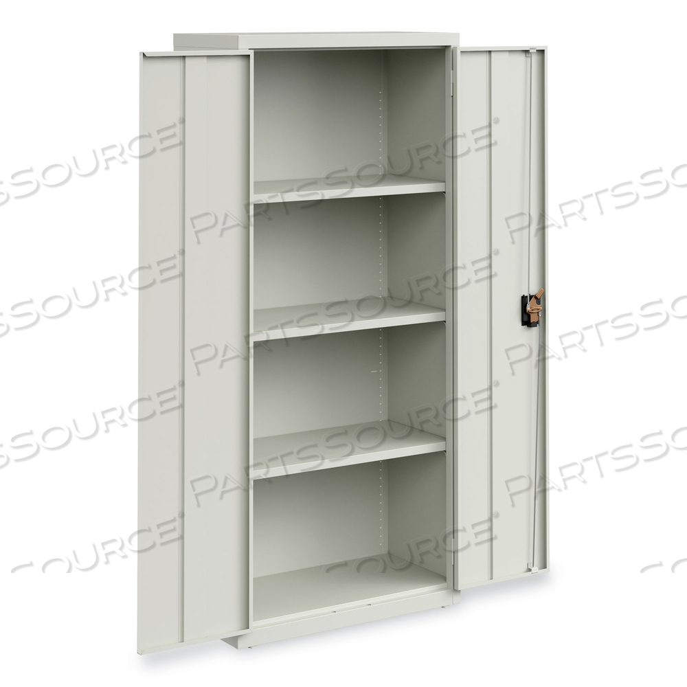 FULLY ASSEMBLED STORAGE CABINETS, 3 SHELVES, 30" X 15" X 66", LIGHT GRAY 