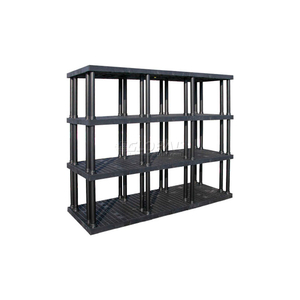 STRUCTURAL PLASTIC VENTED SHELVING, 96"W X 36"D X 75"H, BLACK by SPC Industrial