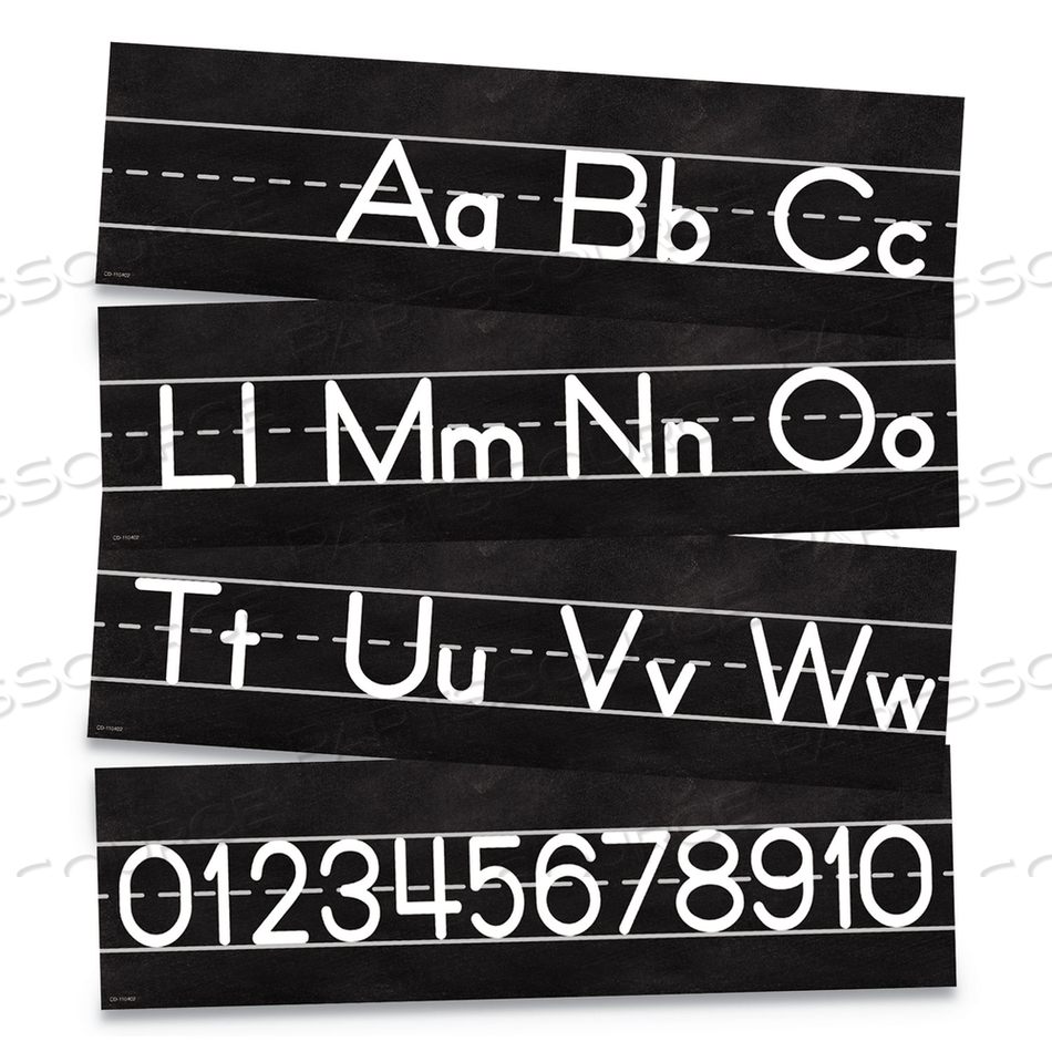 MINI BULLETIN BOARD SETS, INDUSTRIAL CHIC, 168" X 6", BLACK/WHITE, 8 PIECES/SET 