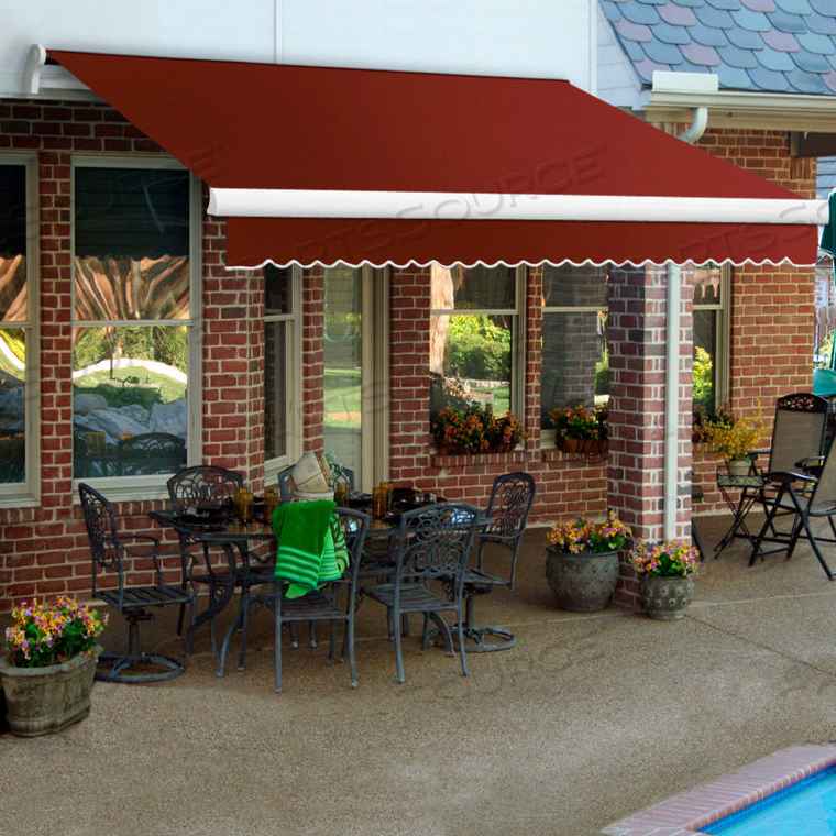 RETRACTABLE AWNING MANUAL 24'W X 10"H X 10'D TERRA COTTA 