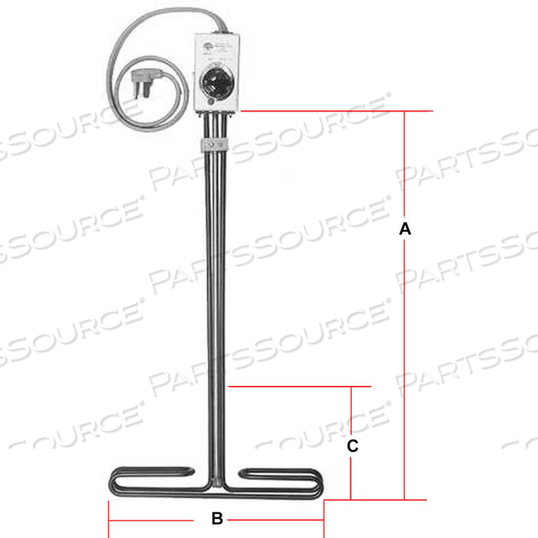 IMMERSION TANK HEATER, 1000W 120V 316 STAINLESS by Tempco IMMERSION TANK HEATER, 1000W 120V 316 STAINLESS by Tempco