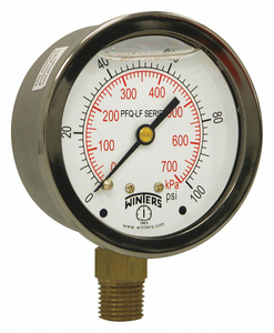 J1382 GAUGE PRESSURE 0 TO 100 PSI 2-1/2 IN. by Winters Instruments