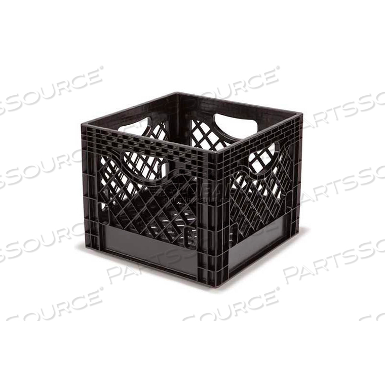 DAIRY MILK CRATE, 13"L X 13"W X 11"H, BLACK 