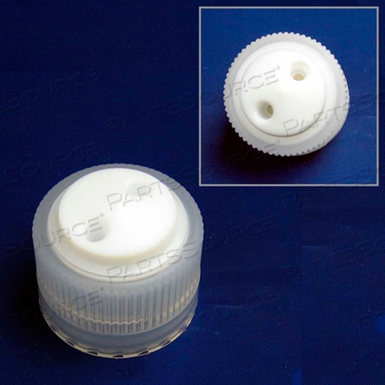 2-PORT CAP/FILLING CAP WITH PLUGS, FOR NALGENE BOTTLES WITH 38-430 CLOSURE by CP Lab Safety 2-PORT CAP/FILLING CAP WITH PLUGS, FOR NALGENE BOTTLES WITH 38-430 CLOSURE by CP Lab Safety
