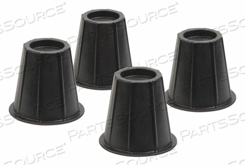 6 IN BLACK ROUND BED RISERS, BLACK 