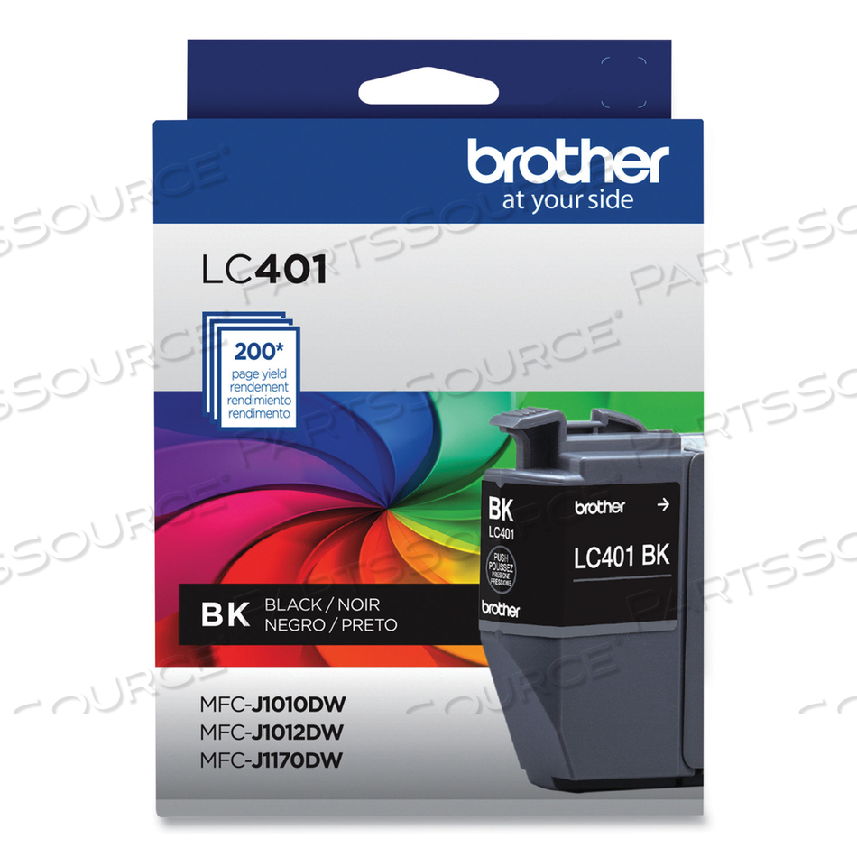 LC401BK, BLACK, ORIGINAL, BOX, INK CARTRIDGE, FOR MFC-J1010DW, MFC-J1012DW, MFC-J1170DW by Brother