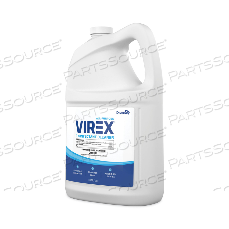 VIREX ALL-PURPOSE DISINFECTANT CLEANER, LEMON SCENT, 1 GAL CONTAINER by Diversey VIREX ALL-PURPOSE DISINFECTANT CLEANER, LEMON SCENT, 1 GAL CONTAINER by Diversey