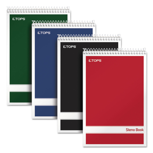 STENO PAD, GREGG RULE, ASSORTED COVER COLORS, 80 WHITE 6 X 9 SHEETS by Tops STENO PAD, GREGG RULE, ASSORTED COVER COLORS, 80 WHITE 6 X 9 SHEETS by Tops