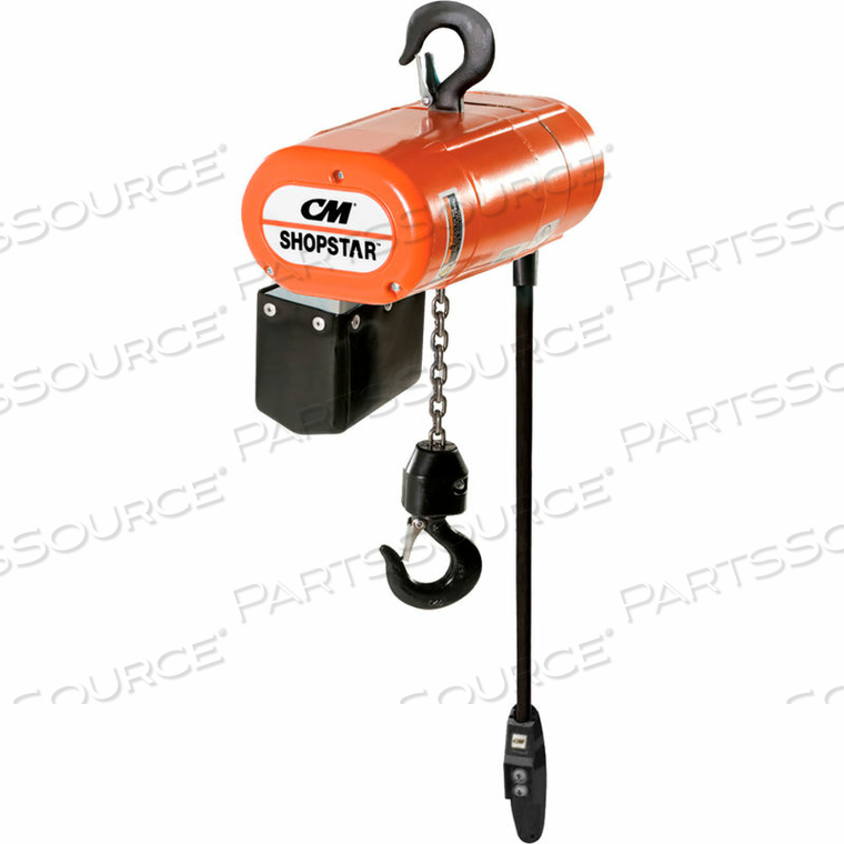 SHOPSTAR 1/4 TON, ELECTRIC CHAIN HOIST, 10' LIFT, 12 FPM, 110V by Columbus McKinnon SHOPSTAR 1/4 TON, ELECTRIC CHAIN HOIST, 10' LIFT, 12 FPM, 110V by Columbus McKinnon