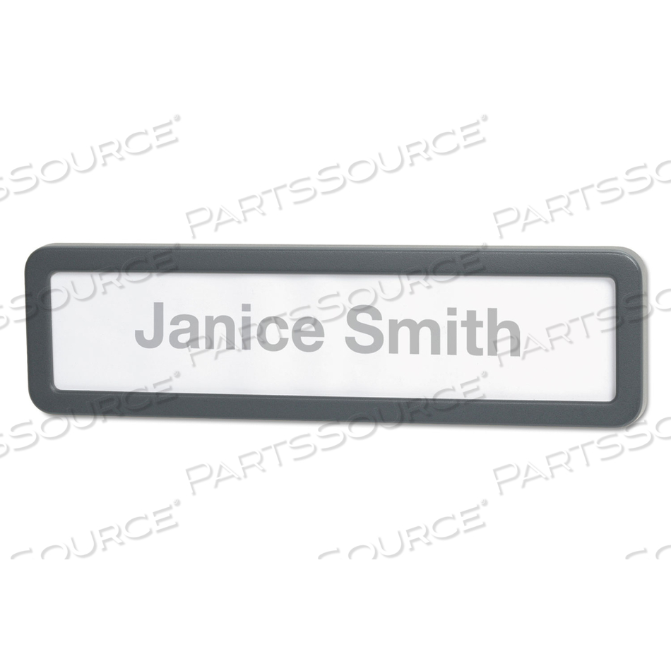 RECYCLED CUBICLE NAMEPLATE WITH ROUNDED CORNERS, 9 X 2.5, CHARCOAL RECYCLED CUBICLE NAMEPLATE WITH ROUNDED CORNERS, 9 X 2.5, CHARCOAL