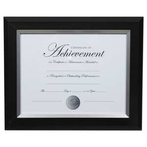 2-TONE DOCUMENT FRAME, 8.5 X 11 INSERT, BLACK/SILVER FRAME by DAX