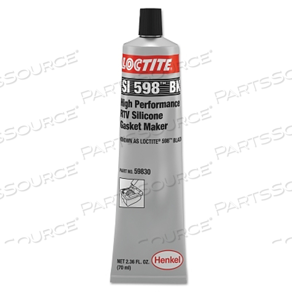 598 BLACK HIGH PERFORMANCE RTV SILICONE GASKET MAKER, 70 ML TUBE by Loctite Brand