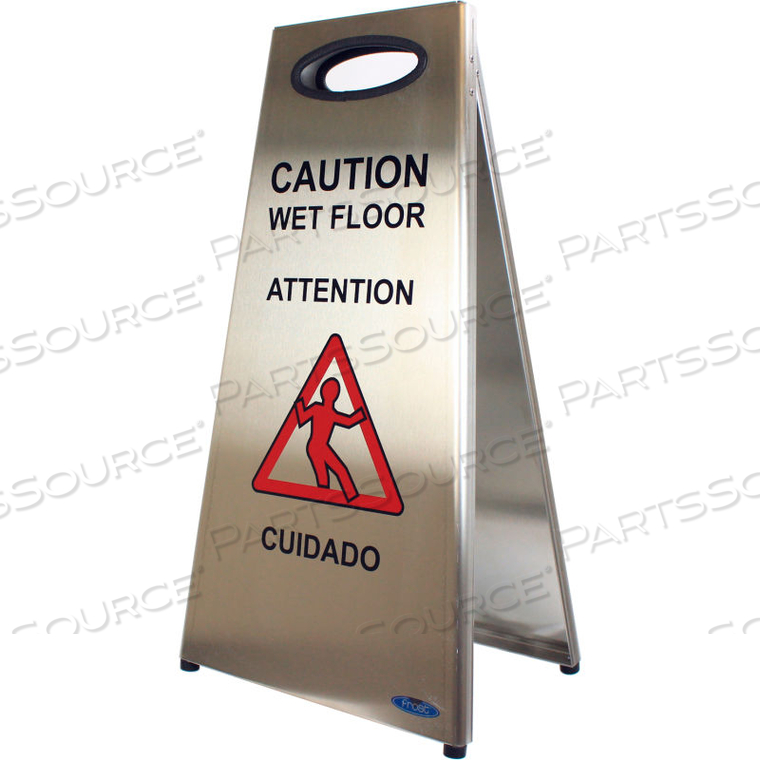 STAINLESS STEEL WET FLOOR SIGN by Frost Products Ltd STAINLESS STEEL WET FLOOR SIGN by Frost Products Ltd