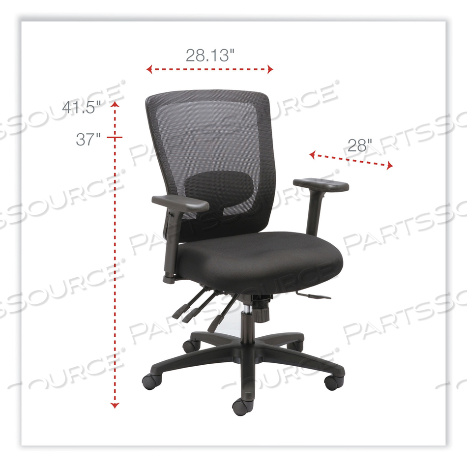 ALERA ENVY SERIES MESH MID-BACK SWIVEL/TILT CHAIR, SUPPORTS UP TO 250 LB, 16.88" TO 21.5" SEAT HEIGHT, BLACK 