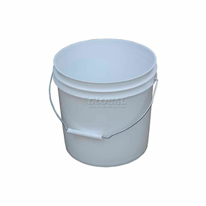 2 GALLON OPEN HEAD PLASTIC PAIL WITH STEEL HANDLE - WHITE by Vestil Manufacturing Corp.