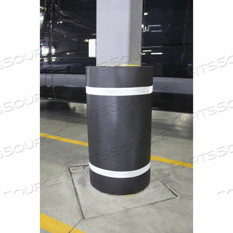 44"H X 72"W SOFT NYLON COLUMN PROTECTOR - BLACK COVER/WHITE TAPES by Innoplast, Inc