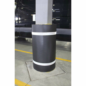 44"H X 72"W SOFT NYLON COLUMN PROTECTOR - BLACK COVER/WHITE TAPES by Innoplast, Inc 44"H X 72"W SOFT NYLON COLUMN PROTECTOR - BLACK COVER/WHITE TAPES by Innoplast, Inc