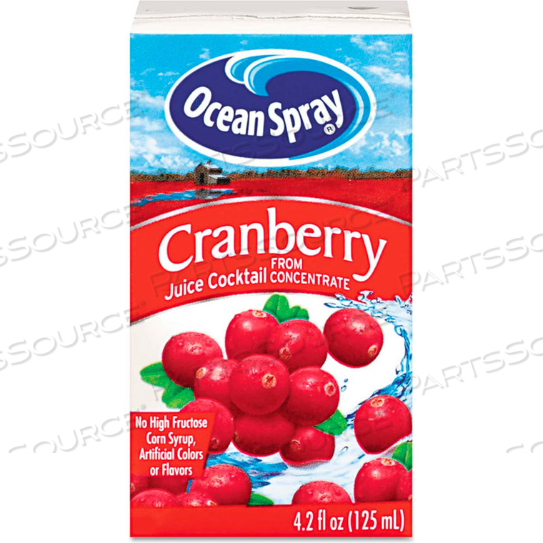 ASEPTIC JUICE BOXES, CRANBERRY, NO HIGH FRUCTOSE, 4.2 OZ, 40/CARTON 