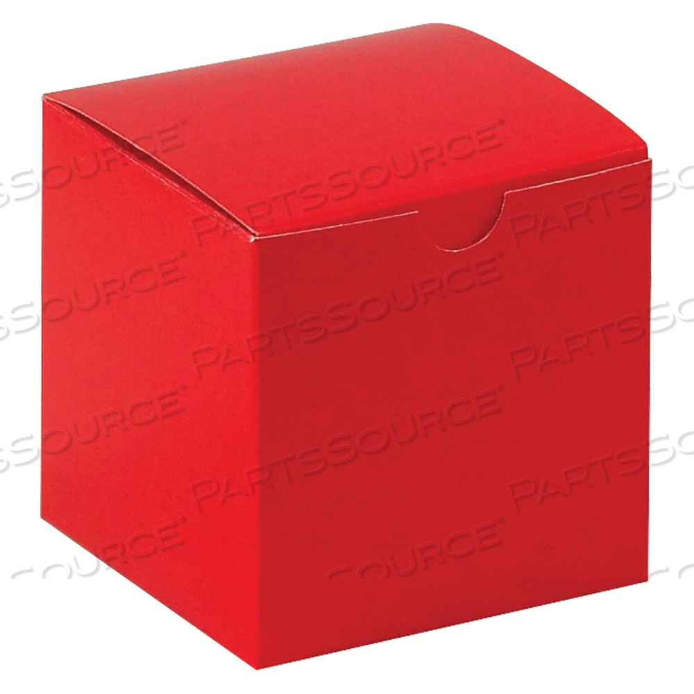 GIFT BOXES, 4" X 4" X 4", HOLIDAY RED, 100/CASE by BOX Partners (Box Acquisitions, LLC)