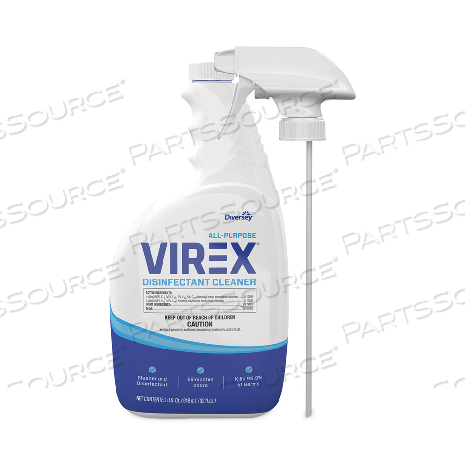 VIREX ALL-PURPOSE DISINFECTANT CLEANER, LEMON SCENT, 32 OZ SPRAY BOTTLE by Diversey VIREX ALL-PURPOSE DISINFECTANT CLEANER, LEMON SCENT, 32 OZ SPRAY BOTTLE by Diversey