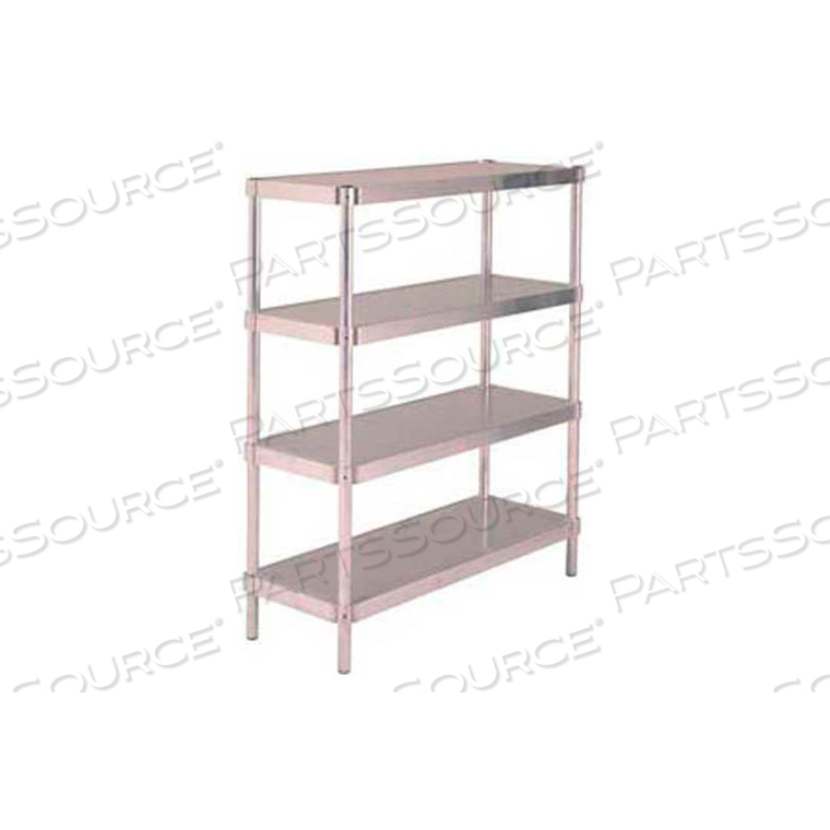 EQUIPMENT STANDS, 4-SHELF SHELVING UNIT, 24"W X 60"H X 36"L, ALUMINUM by Prairie View Industries Inc.