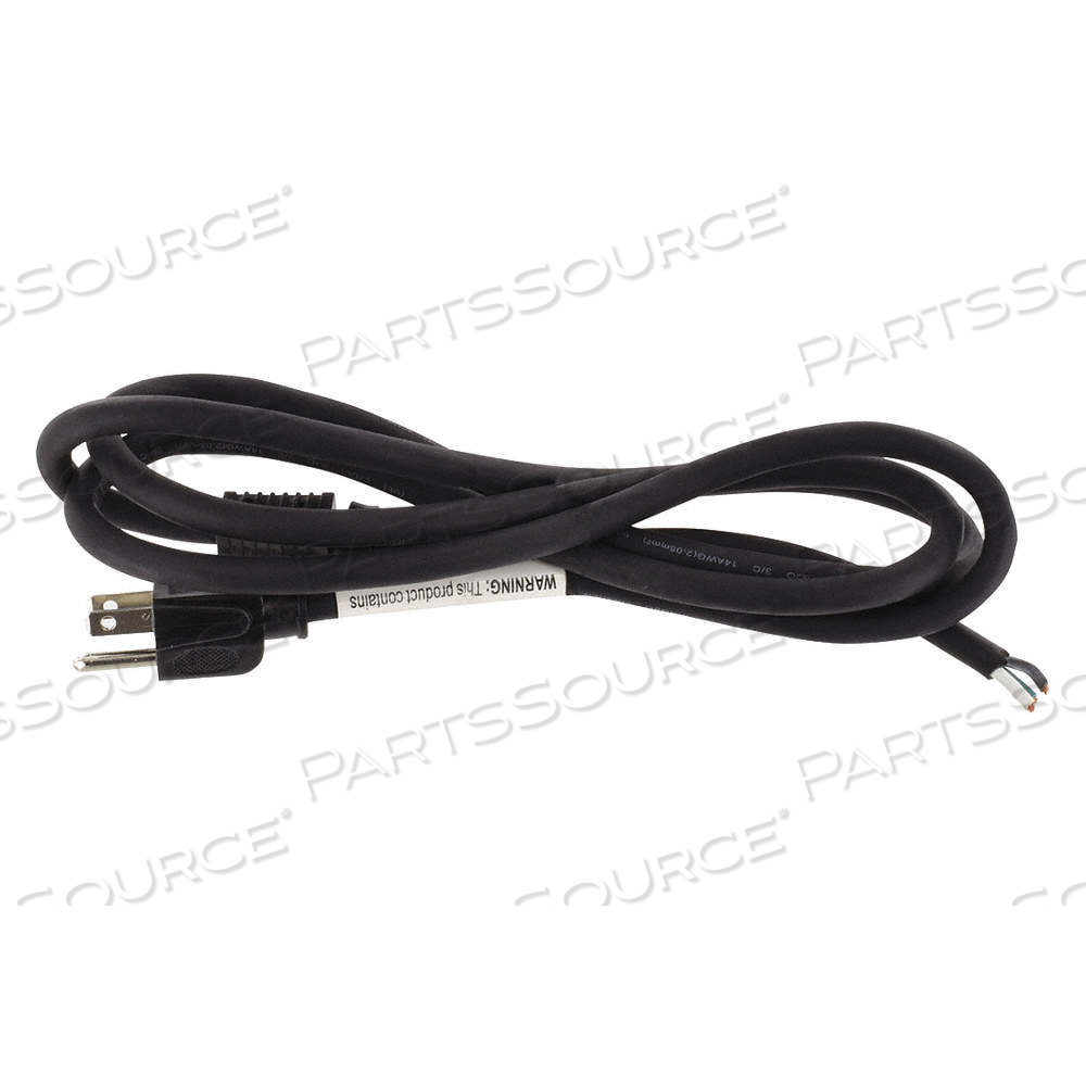 POWER CORD, 14 AWG WIRE SIZE, 6 FT CORD LG, BLUNT CUT, 15 A MAX. AMPS, RUBBER, SJO, NEMA 5-15P by Approved Vendor