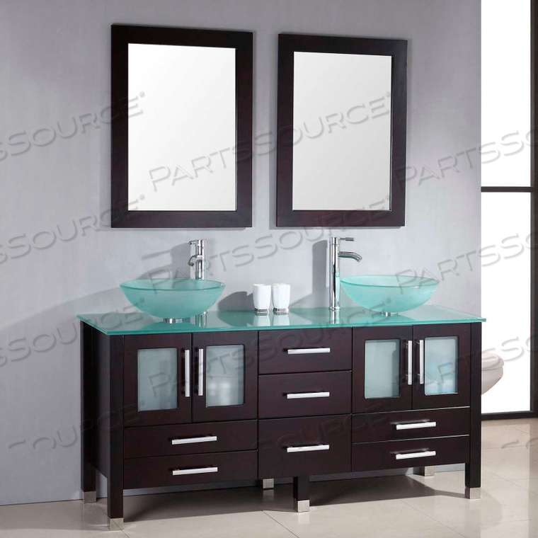 EMERALD 64" DOUBLE BATHROOM VANITY SET 