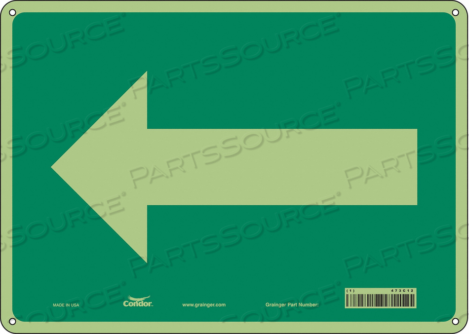 SAFETY SIGN, HORIZONTAL RECTANGLE, NUMBER OF PRINTED SIDES 1, NO TEXT, SIGN LEGEND EXIT (LEFT ARROW), SIGN LEGEND BACKGROUND COLOR GREEN, SI by Condor SAFETY SIGN, HORIZONTAL RECTANGLE, NUMBER OF PRINTED SIDES 1, NO TEXT, SIGN LEGEND EXIT (LEFT ARROW), SIGN LEGEND BACKGROUND COLOR GREEN, SI by Condor