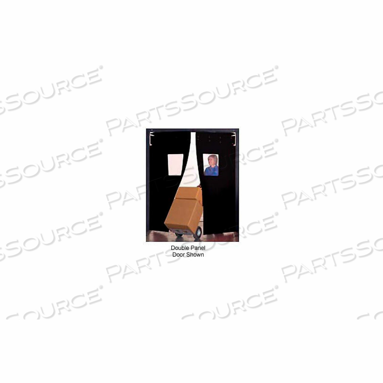 6' X 7' X 0.25" TWIN PANEL BLACK FLEXIBLE IMPACT TRAFFIC DOOR 